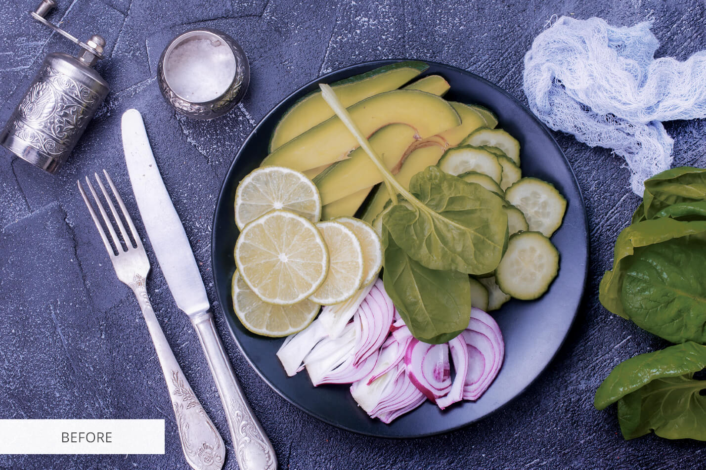 Food Photography Salad Raw Image Before Calibration