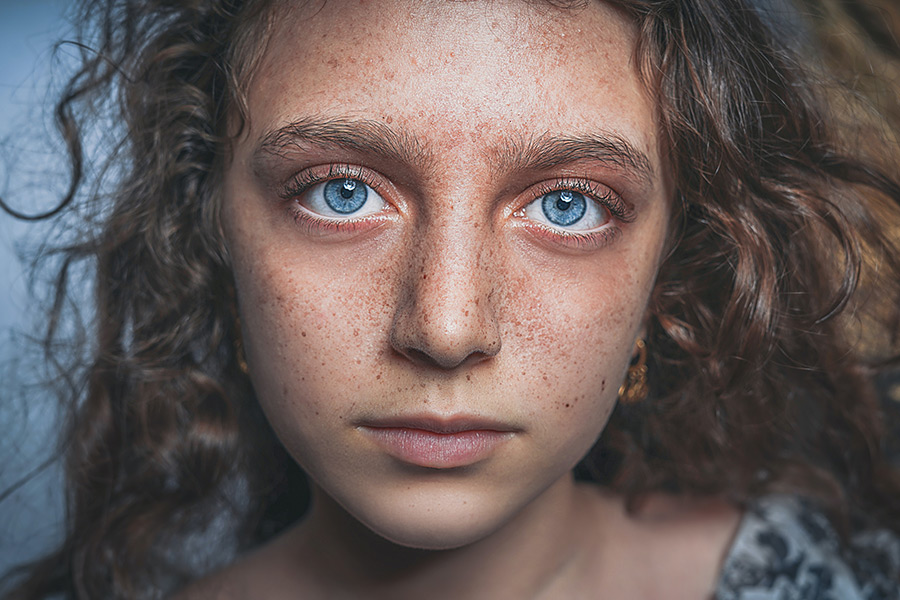 Monochrome Portrait Raw Image Before Calibration