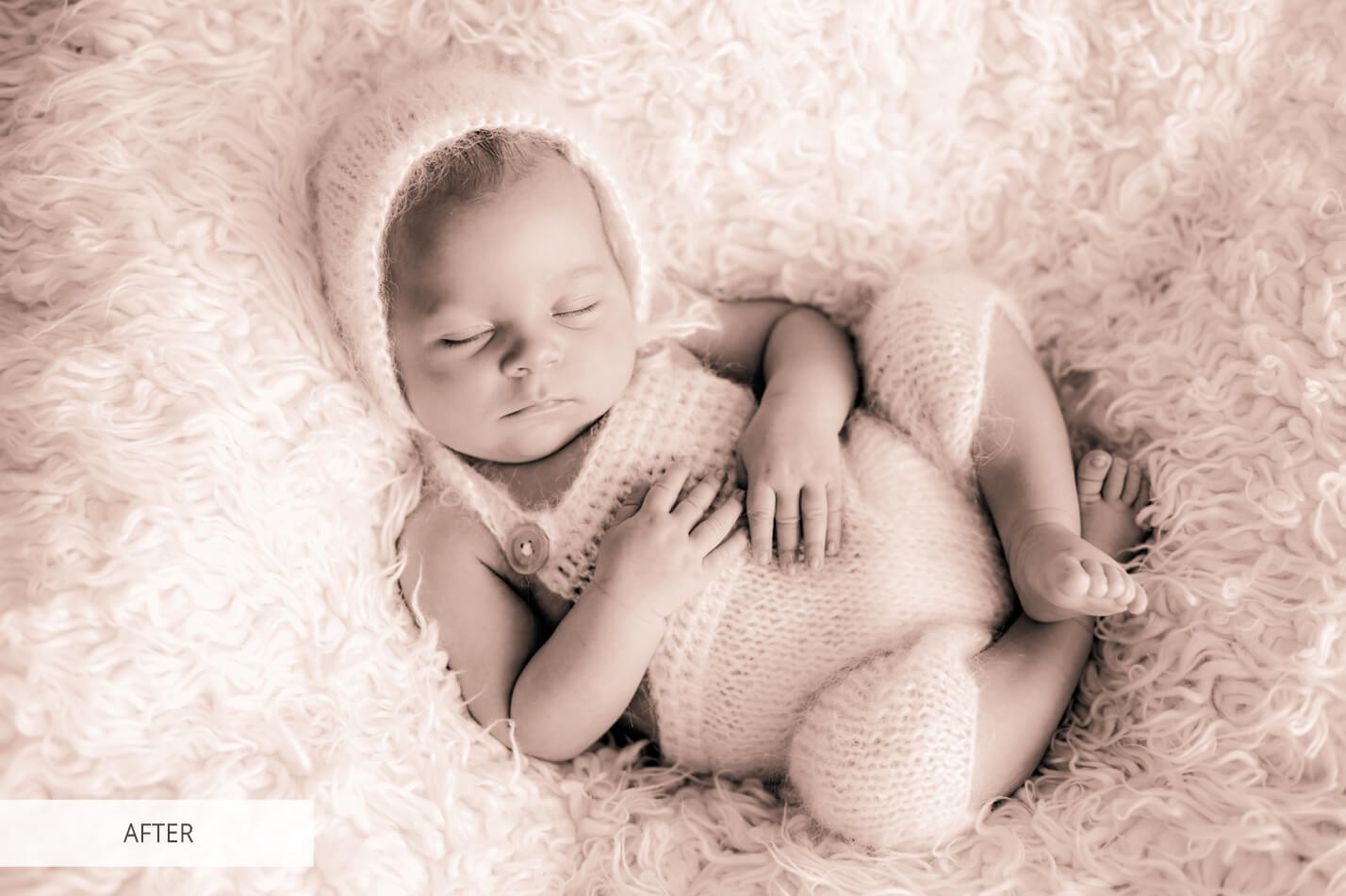 Newborn Sepia Free Lightroom Preset After Calibration