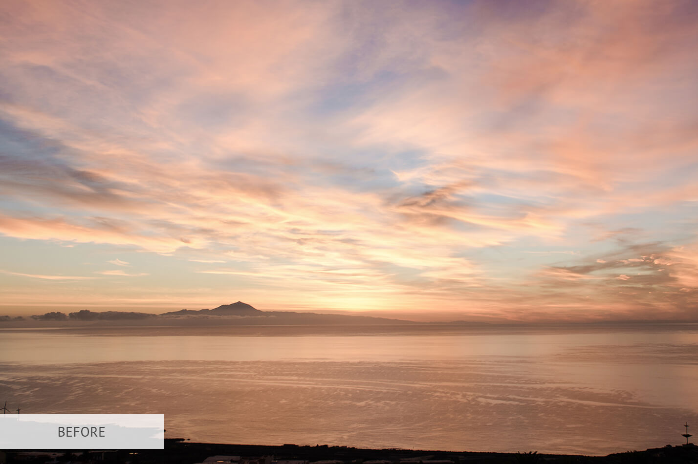 Sunset Soft Contrast Raw Image Before Calibration